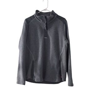 NEW BALANCE Womens  Sz XL 1/4 Zip Thermal Jacket Gray PolarTec‎ Pro Pullover